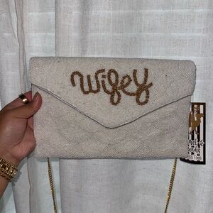 Wifey beaded clutch